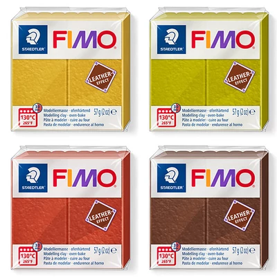 plastilină de coacere cu efect piele FIMO in diverse culori