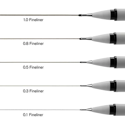 Fineliner linere în set, negru - 5 buc-os
