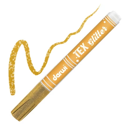 Marker textil Darwi Tex Glitter pentru material închis  la culoare - auriu