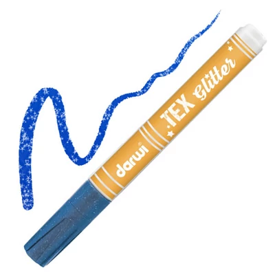 Marker textil Darwi Tex Glitter pentru material închis la culoare - albastru