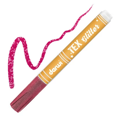 Marker textil Darwi Tex Glitter pentru material închis  la culoare - carmin