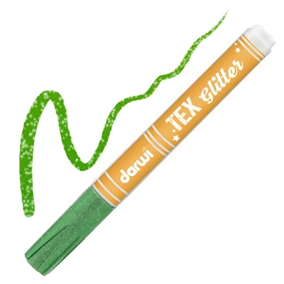 Marker textil Darwi Tex Glitter pentru material închis  - verde deschis