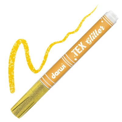 Marker textil Darwi Tex Glitter pentru material închis la culoare - galben