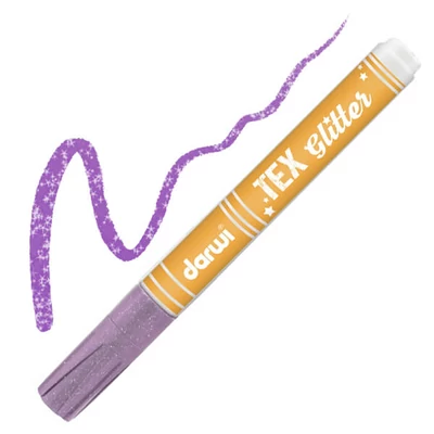 Marker textil Darwi Tex Glitter pentru material închis  - violet deschis