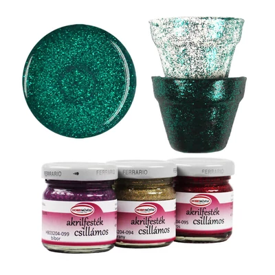 Vopsea acrilică Hobby Artist , 40 ml - sclipici, 96, verde