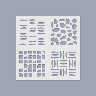 Șablon media, 14,5x14,5 cm, 4 modele - Geometric