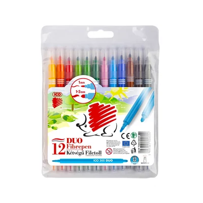 ICO 300 Duo marker în set, 12 buc