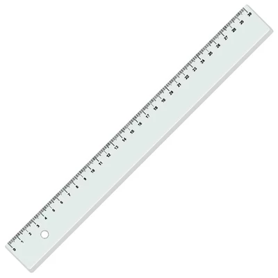 Riglă din plastic ICO, transparentă, 30 cm