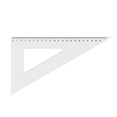 Rigla din plastic ICO, triunghi, transparenta, 21 cm