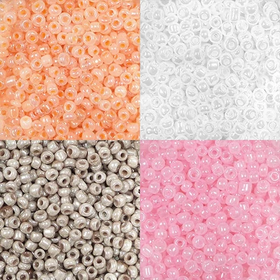 Mărgele rocailles sidefate, 2 mm - în diverse culori