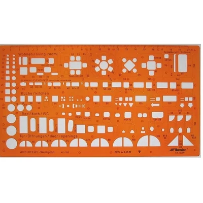 Șablon decorator și arhitect Leniar, 1:100