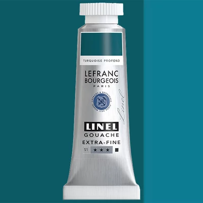 L&B Linel extra fine vopsea gouache, 14 ml - 070, turquoise deep