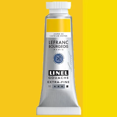 L&B Linel extra fine vopsea gouache, 14 ml - 159, cadmium yellow medium