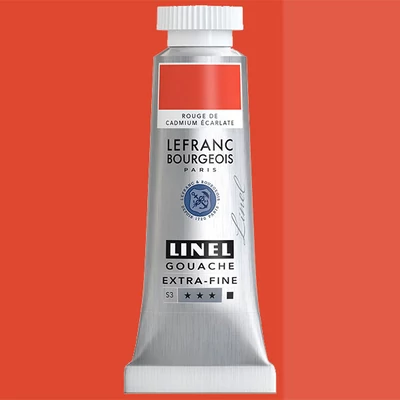 L&B Linel extra fine vopsea gouache, 14 ml - 418, cadmium red scarlet