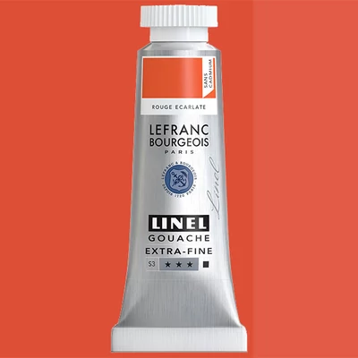 L&B Linel extra fine vopsea gouache, 14 ml - 918, cadmium-free red scarlet