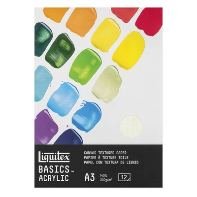 Bloc pentru pictură acrilică Liquitex, 300 g, 12 coli - A3