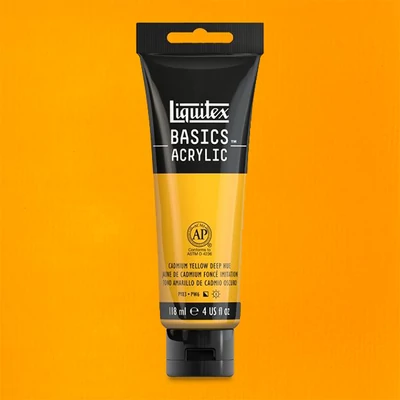 Liquitex Basics vopsea acrilică, 118 ml - 163, cadmium yellow deep hue