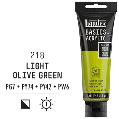 Liquitex Basics vopsea acrilică, 118 ml - 218, light olive green