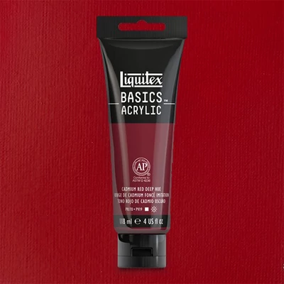 Liquitex Basics vopsea acrilică, 118 ml - 311, cadmium red deep hue