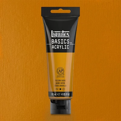 Liquitex Basics vopsea acrilică, 118 ml - 416, yellow oxide