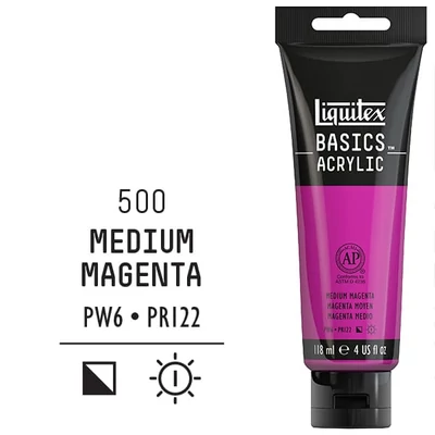 Liquitex Basics vopsea acrilică, 118 ml - 500, magenta medium
