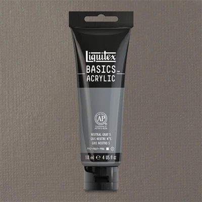 Liquitex Basics vopsea acrilică, 118 ml - 599, gray neutral value 5