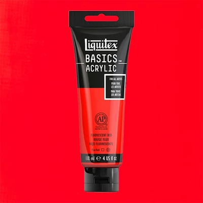 Liquitex Basics vopsea acrilică, 118 ml - 983, fluorescent red