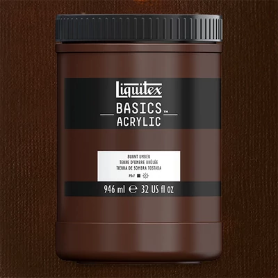 Liquitex Basics vopsea acrilică, 946 ml - 128, burnt umber