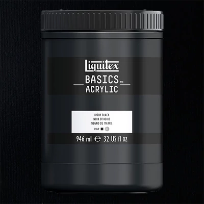 Liquitex Basics vopsea acrilică, 946 ml - 244, ivory black