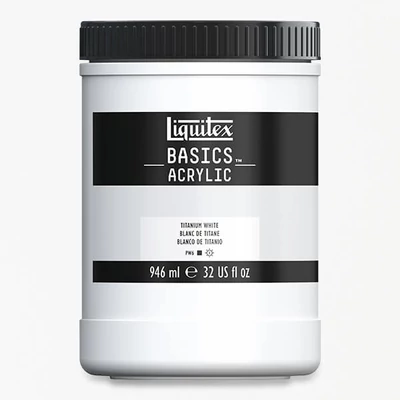 Liquitex Basics vopsea acrilică, 946 ml - 432, titanium white