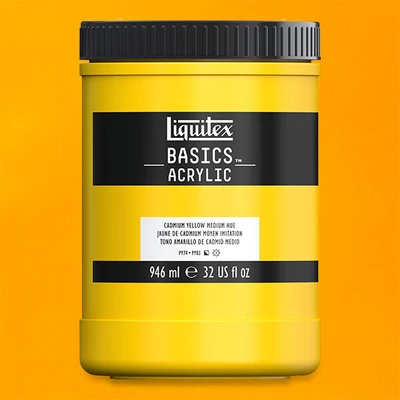 Liquitex Basics vopsea acrilică, 946 ml - 830, cadmium yellow medium hue