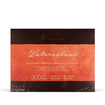 Bloc acuarelă Hahnemühle Watercolour Mould-made premium, 300 g, 10 coli, 30x40 cm, neted