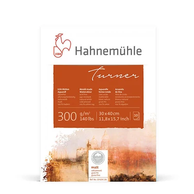 Bloc de acuarelă Hahnemühle Turner, 300 g, 10 coli, 30x40 cm