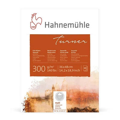 Bloc de acuarelă Hahnemühle Turner, 300 g, 10 coli, 36x48 cm