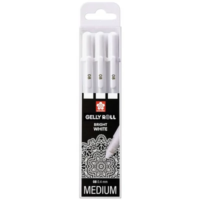 Sakura Gelly Roll Basic pix cu gel în set- 3 buc, Bright White (08)