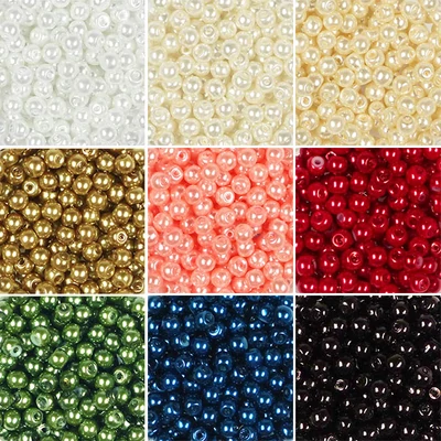 perlă  din plastic, cerata, 4 mm, 20 g - in diverse culori