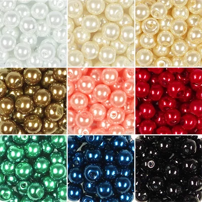 perlă  din plastic, cerata, 8 mm, 75 g - in diverse culori
