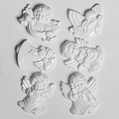 Matriță   plastic HobbyArtist - miniatura de Craciun VIII. îngeri, 6 buc
