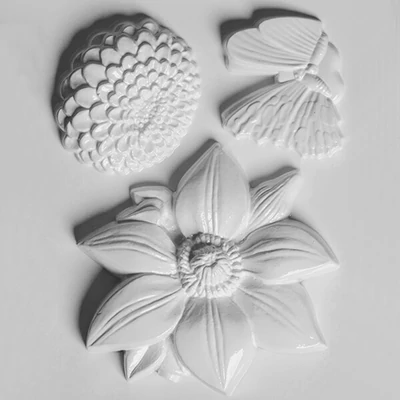 Matriță   plastic HobbyArtist - flori, fluture, 3 buc