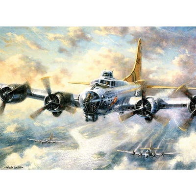 Set de colorat după numere, culori acrilice+pensulă, 29x39 cm - Avion de lupta