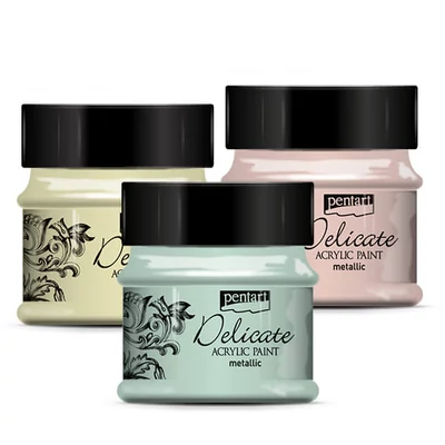 Vopsea acrilică metalică Delicate, 50 ml - diverse culori