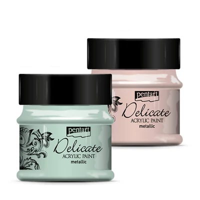 Vopsea acrilică metalică Delicate, 50 ml - diverse culori