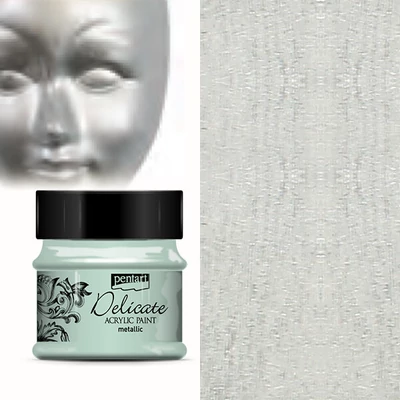 Vopsea acrilică metalică Delicate, 50 ml - argintiu