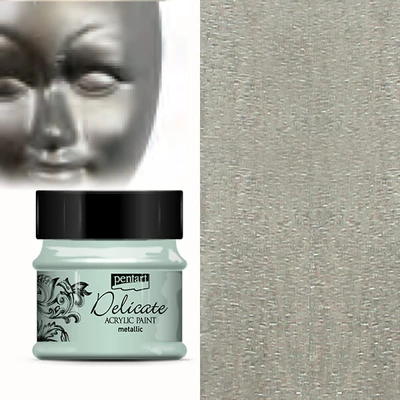 Vopsea acrilică metalică Delicate, 50 ml - argintiu antic