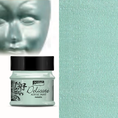 Vopsea acrilică metalică Delicate, 50 ml - argintiu verzui
