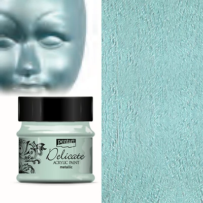 Vopsea acrilică metalică Delicate, 50 ml - argintiu albastru