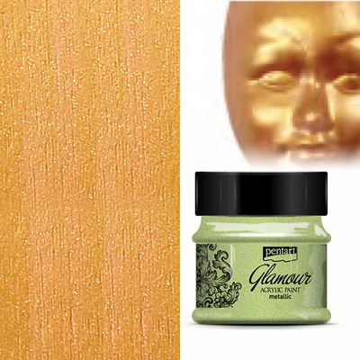 Vopsea acrilică Glamour metalizată , 50 ml - auriu rosu