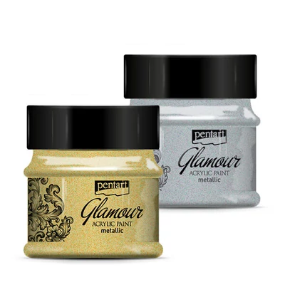Vopsea acrilică Glamour metalizată , 50 ml - în diverse culori