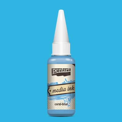 Pentart Media ink, vopsea cerneală , 20 ml - albastru coral