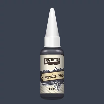 Pentart Media ink, vopsea cerneală , 20 ml - negru
